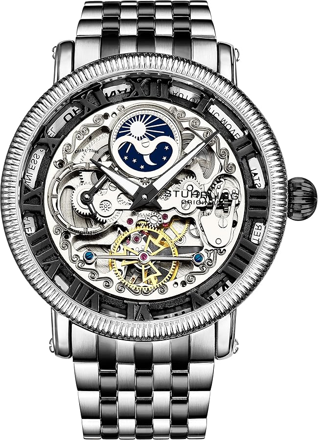 時計 Stuhrling Original Amazon | Stührling オリジナルメンズ自動腕時計 スケルトン